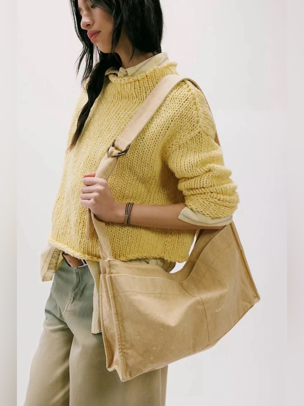 Free People Camp Crush Sling Bag Neutral Yellow